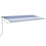Tenda da Sole Retrattile Automatica 600x350 cm Blu e Bianca