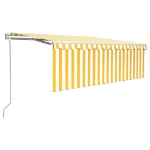 Tenda Retrattile Automatica con Parasole 4x3m Gialla Bianca