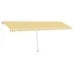 Tenda da Sole Autoportante Manuale 600x350 cm Gialla Bianca