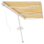 Tenda da Sole Autoportante Manuale 600x350 cm Gialla Bianca
