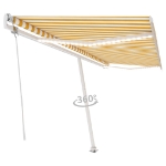 Tenda Automatica Sensore Vento e LED 500x350 cm Gialla Bianca