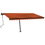 Tenda Retrattile Manuale con Palo 450x300 cm Arancione Marrone