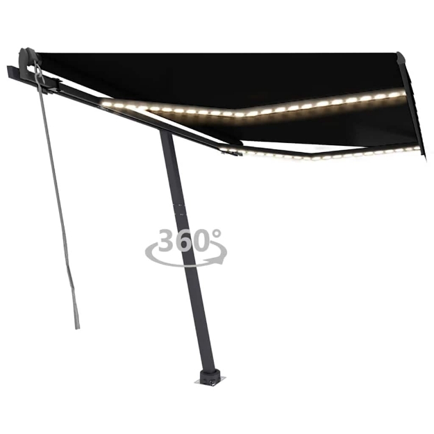 Tenda Automatica con Sensore Vento e LED 350x250 cm Antracite