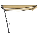 Tenda da Sole Retrattile Manuale e LED 400x300cm Gialla Bianca