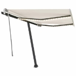 Tenda da Sole Retrattile Manuale con LED 350x250 cm Crema