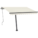 Tenda da Sole Retrattile Manuale con LED 350x250 cm Crema