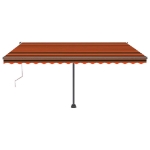 Tenda Automatica Sensore Vento e LED 400x300 cm Arancio Marrone