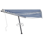 Tenda Retrattile Manuale Autoportante 400x300 cm Blu/Bianco