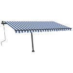 Tenda Retrattile Manuale Autoportante 400x300 cm Blu/Bianco