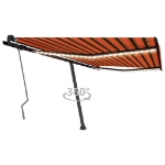 Tenda da Sole Retrattile Manuale LED 450x350 cm Arancio Marrone