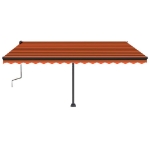 Tenda da Sole Retrattile Manuale LED 450x350 cm Arancio Marrone