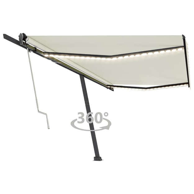 Tenda Automatica con Sensore Vento e LED 500x350 cm Crema
