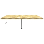 Tenda Automatica con Sensore Vento LED 600x350 cm Gialla Bianca