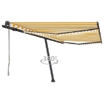 Tenda Automatica Sensore Vento e LED 450x350 cm Gialla Bianca