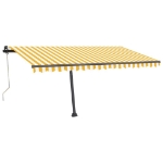 Tenda Automatica Sensore Vento e LED 450x350 cm Gialla Bianca