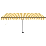 Tenda Automatica Sensore Vento e LED 450x350 cm Gialla Bianca