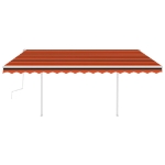 Tenda da Sole Retrattile Manuale con Pali 4x3m Arancio Marrone