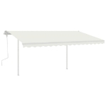 Tenda da Sole Retrattile Manuale con Pali 4x3 m Crema