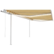 Tenda Automatica con Sensore Vento LED 4x3,5 m Gialla e Bianca