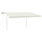 Tenda da Sole Retrattile Automatica con Pali 4x3,5 m Crema
