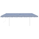 Tenda Automatica con Sensore Vento e LED 5x3,5 m Blu e Bianca