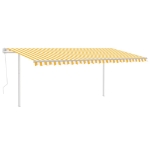 Tenda Automatica con Sensore Vento LED 5x3,5 m Gialla e Bianca