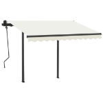Tenda da Sole Retrattile Manuale con LED 3,5x2,5 m Crema