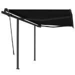 Tenda da Sole Retrattile Automatica con Pali 3,5x2,5m Antracite