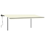 Tenda da Sole Retrattile Automatica con Pali 6x3,5 m Crema