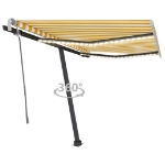 Tenda da Sole Manuale con LED 300x250 cm Gialla e Bianca