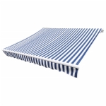 Tenda Parasole in Tela Blu e Bianco 4x3m (Telaio non Incluso)
