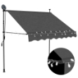 Tenda da Sole Retrattile Manuale con LED 150 cm Antracite
