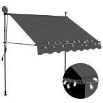 Tenda da Sole Retrattile Manuale con LED 150 cm Antracite