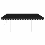 Tenda da Sole Retrattile Automatica con Pali 4x3 m Antracite