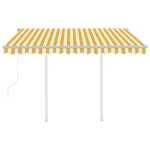 Tenda da Sole Retrattile Automatica Pali 3,5x2,5m Gialla Bianca