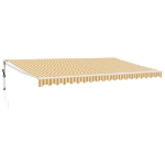Tenda Sole Automatica Retrattile Gialla e Bianca 5x3 m