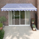 Tenda Sole Automatica Retrattile Blu e Bianca 3,5x2,5 m