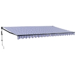 Tenda Sole Automatica Retrattile Blu e Bianca 5x3 m