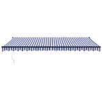 Tenda Sole Automatica Retrattile Blu e Bianca 5x3 m