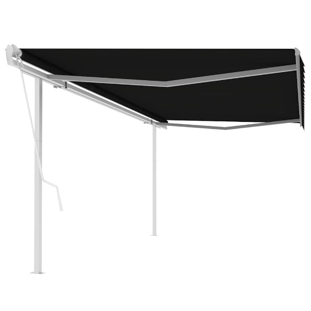 Tenda da Sole Retrattile Automatica con Pali 5x3 m Antracite