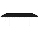 Tenda da Sole Retrattile Automatica con Pali 5x3 m Antracite