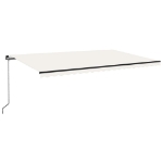 Tenda da Sole Retrattile Manuale con LED 500x300cm Crema
