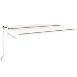 Tenda da Sole Retrattile Manuale con LED 500x300cm Crema