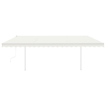 Tenda da Sole Retrattile Automatica con Pali 5x3,5 m Crema
