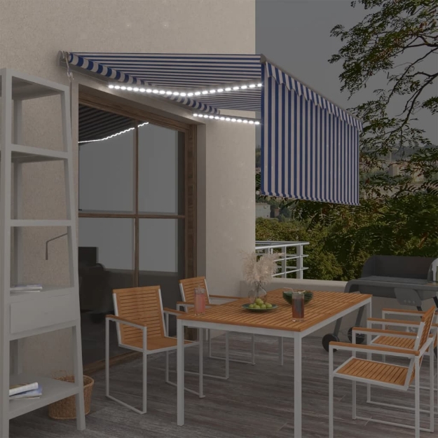 Tenda Automatica LED Sensore Vento 3,5x2,5m Arancione Marrone