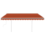 Tenda da Sole Manuale con LED 4x3,5 m Arancione e Marrone