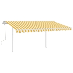 Tenda da Sole Retrattile Manuale LED 4,5x3 m Gialla Bianca