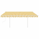 Tenda da Sole Retrattile Manuale LED 4,5x3 m Gialla Bianca