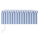 Tenda Sole Retrattile Automatica Parasole 3,5x2,5m Blu Bianco