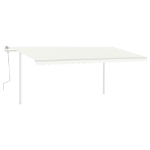 Tenda da Sole Retrattile Manuale con LED 5x3 m Crema